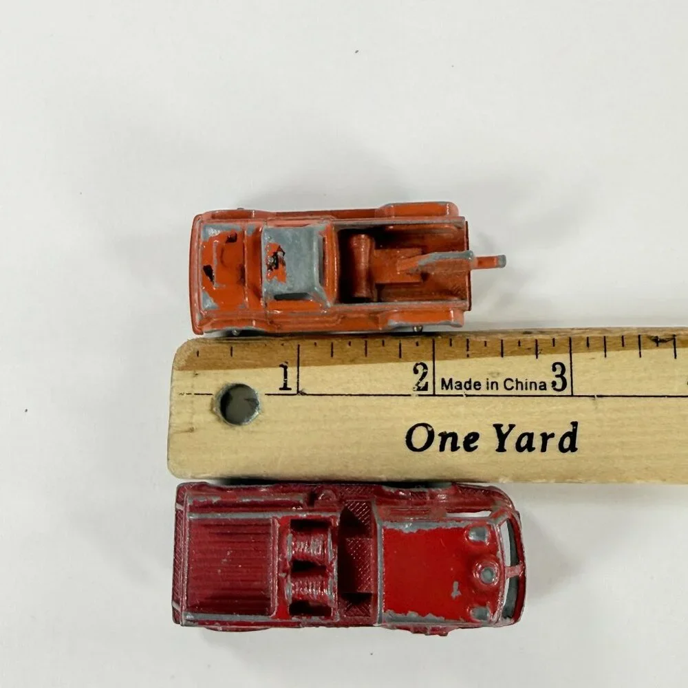 Vintage Tootsie Diecast Fire Truck Ford Wrecker & Hong Kong Road Roller 1960s